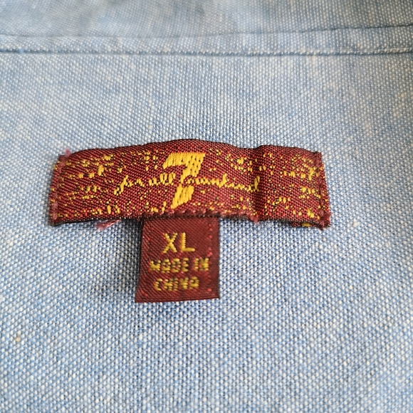 7 For all Mankind Blue and Pink Checkered Dress Shirt - Picture 3 of 3